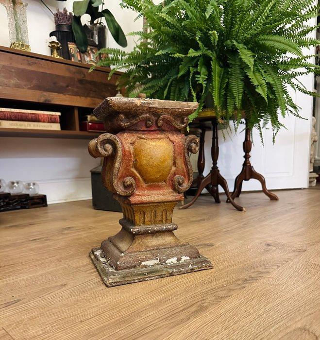 Standaard - Hout - Piédestal polychroom, Antiek en Kunst, Antiek | Overige Antiek