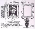 Pentekening Amerika - Bush familie portretten (lijst optie), Verzenden