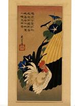 Rooster en Morning Glory (Oh-Tanzaku-formaat) - Papier -