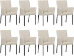Crème leren moderne eetkamerstoel - Toledo leer Misty (crème, Huis en Inrichting, Stoelen, Ophalen of Verzenden, Nieuw, Leer, Modern