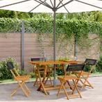 vidaXL Tuinstoelen 4 st inklapbaar poly rattan en massief, Tuin en Terras, Tuinstoelen, Verzenden, Nieuw, Hout