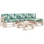 vidaXL 4-delige Loungeset pallet met kussens geïmpregneerd, Verzenden, Nieuw, Loungeset