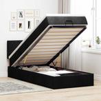 vidaXL Bed met matras 100x200 cm stof zwart, Huis en Inrichting, Slaapkamer | Bedden, 100 cm, Eenpersoons, Verzenden, Zwart