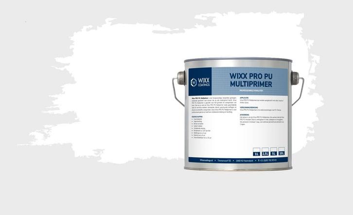 Wixx PRO PU Multiprimer Wit 2.5L, Doe-het-zelf en Verbouw, Verf, Beits en Lak, Verf, Wit, Nieuw, Minder dan 5 liter, Verzenden
