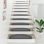 Trapmat set afgerond zelfklevend 15 stuks donkergrijs, Verzenden, Nieuw