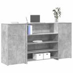vidaXL Receptiebalie 200x50x103,5 cm bewerkt hout betongrijs, Huis en Inrichting, Bureaus, Verzenden, Nieuw