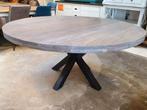 Eettafel rond | 140cm  | Mangohout | Grijs, Huis en Inrichting, Tafels | Eettafels, Ophalen of Verzenden, Nieuw, Industrieel