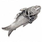 Kutch Indian silver dish modelled as a fish and snake -