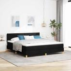 vidaXL LED Box Spring Bed met matras met LED Zwart 180 x 200, Verzenden, Nieuw, Zwart, Stof