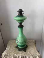 Olielamp - Olie lamp in handgeschilderd groene Opalina, met