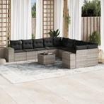 vidaXL 11-delige Loungeset met kussens poly rattan, Tuin en Terras, Verzenden, Nieuw, Rotan, Loungeset