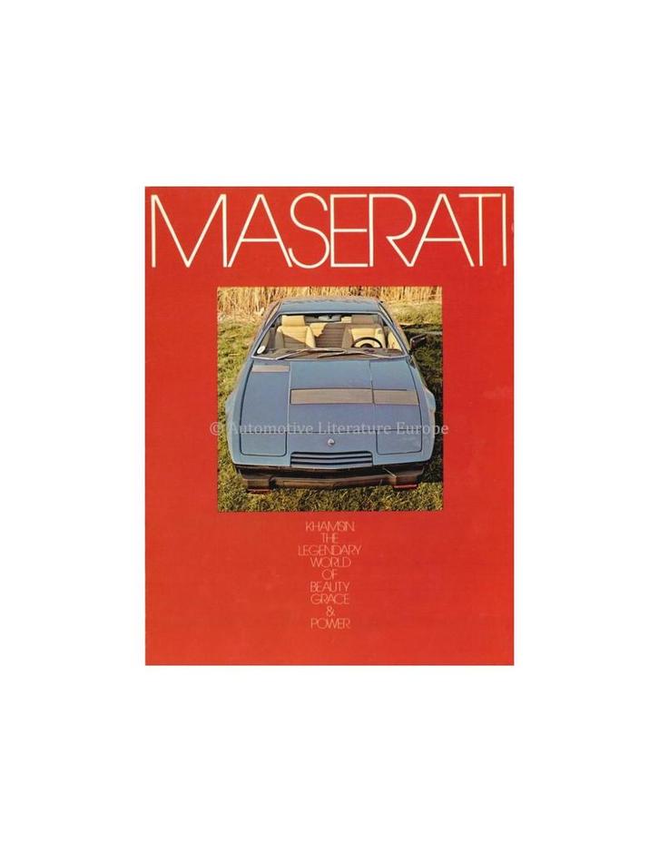 1974 MASERATI KHAMSIN BROCHURE ENGELS (VS), Boeken, Auto's | Folders en Tijdschriften