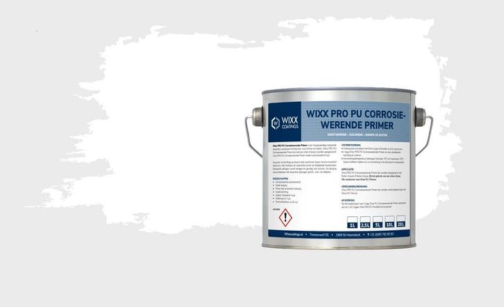 Wixx PRO PU Corrosiewerende Roestwerende Primer Wit 5L, Doe-het-zelf en Verbouw, Verf, Beits en Lak, Verf, Wit, Nieuw, Minder dan 5 liter