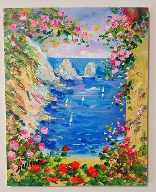 Alfredo Grimaldi (1950) - Luce del Mediterraneo, Antiek en Kunst, Kunst | Schilderijen | Klassiek