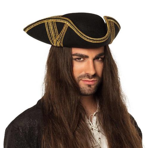 Piratenhoed Zwart Goud, Hobby en Vrije tijd, Feestartikelen, Nieuw, Verzenden