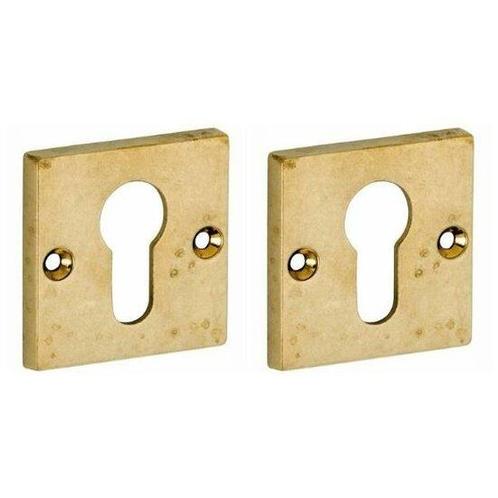 Set van twee PC-Plaatjes Bauhaus messing antiek, Doe-het-zelf en Verbouw, Hang- en Sluitwerk, Nieuw, Ophalen of Verzenden
