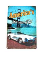 Metalen Wandbord - Americas Dream Car, Ophalen of Verzenden, Nieuw