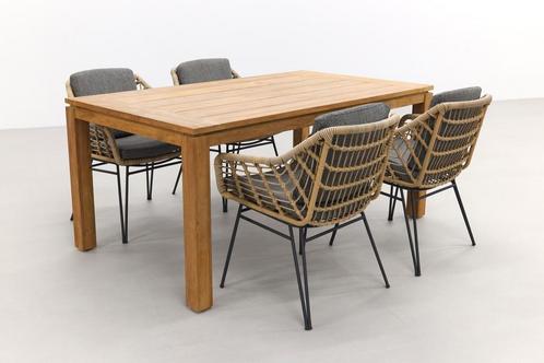4 Seasons Cottage / Rome teak 170 cm. - Natural Brown -, Tuin en Terras, Tuinsets en Loungesets, Tuinset, Nieuw, Hout, Verzenden