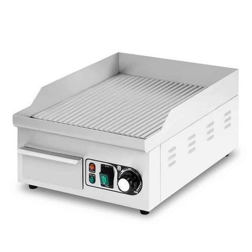 HCB Grillplaat - geribbeld - 36 cm - 230V - RVS, Zakelijke goederen, Horeca | Keukenapparatuur, Nieuw in verpakking, Fornuis, Frituur en Grillen