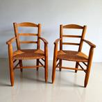 Fauteuil - Brutaliste, rustiek - Beuken - Paar fauteuils van