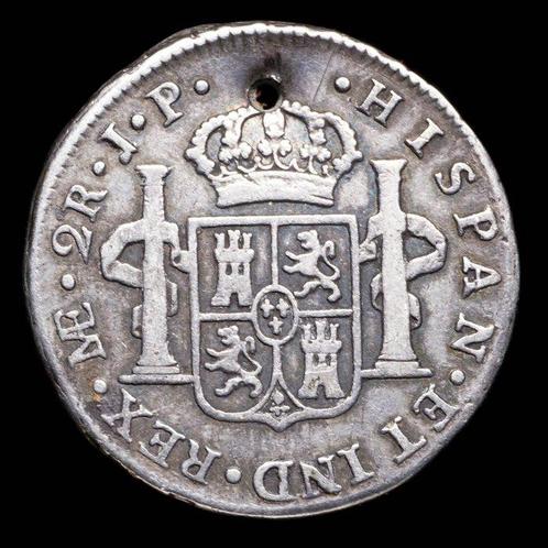 Spanje. Carlos IV. 2 Reales Lima 1800 (Ensayador JP) (Zonder, Postzegels en Munten, Munten | Europa | Niet-Euromunten