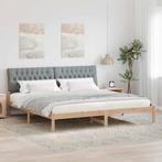 vidaXL Bedframe met Gevoerd Hoofdgedeelte Bruin 200 x 200 cm, Verzenden, Nieuw, Bruin, Hout