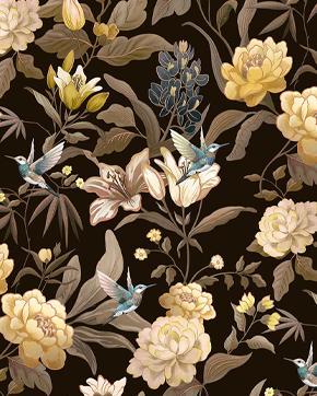 Velours Colibri Zwart/Geel, Hobby en Vrije tijd, Stoffen en Lappen, Zwart, Nieuw