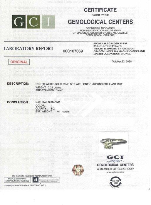 Zonder Minimumprijs - Ring - 14 karaat Witgoud - 1.04ct. tw., Sieraden, Tassen en Uiterlijk, Ringen