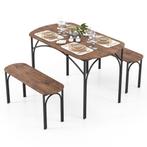 LIVSK 3-delige Eettafelset voor 4 Personen - Rechthoekige Ta, Verzenden, Nieuw