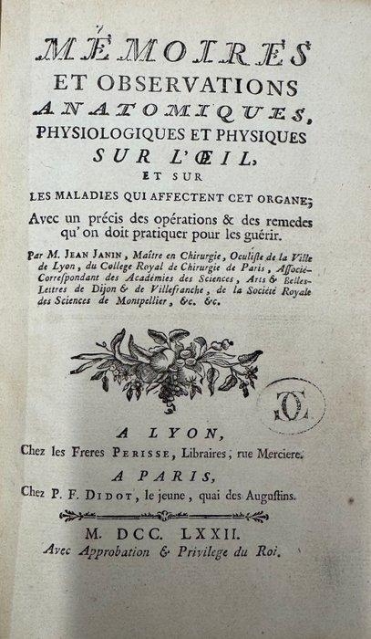 Jean Janin - Mémoires et observations anatomiques,, Antiek en Kunst, Antiek | Boeken en Bijbels