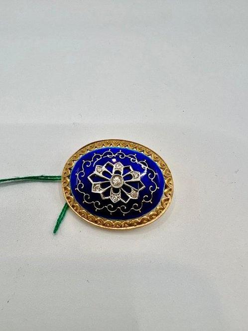 Broche - 18 karaat Geel goud Diamant (Natuurlijk) - Diamant, Sieraden, Tassen en Uiterlijk, Antieke sieraden