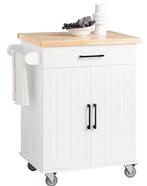 Keukentrolley met Deuren en Houten Blad – Op Wielen 91 cm, Verzenden, Nieuw