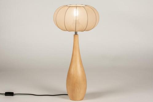 Rietveld Tafellampen - Taupe, Hout, Naturel - Stof, Hout, Huis en Inrichting, Lampen | Tafellampen, Verzenden
