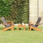 vidaXL 3-delige Loungeset Adirondack massief acaciahout, Tuin en Terras, Verzenden, Nieuw, Hardhout, Loungeset