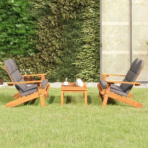 vidaXL 3-delige Loungeset Adirondack massief acaciahout, Tuin en Terras, Tuinsets en Loungesets, Loungeset, Nieuw, Hardhout, Verzenden