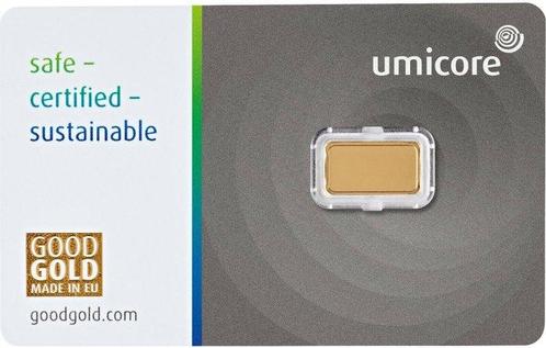 1 gram - Goud .999 - Umicore, Belgium - Verzegeld en met, Postzegels en Munten, Edelmetalen en Baren