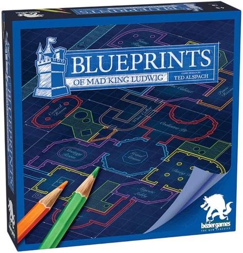 Blueprints of a Mad King | Bezier Games - Gezelschapsspellen, Hobby en Vrije tijd, Gezelschapsspellen | Bordspellen, Nieuw, Verzenden