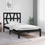 vidaXL Bedframe massief grenenhout zwart 75x190 cm, Huis en Inrichting, Slaapkamer | Bedden, Eenpersoons, Verzenden, Zwart, Nieuw