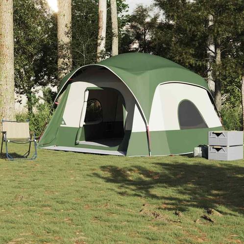 vidaXL Gezinstent 6-persoons waterdicht groen, Caravans en Kamperen, Tenten, Nieuw, tot en met 2, Verzenden