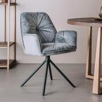 *WOONWINKEL* Tower Living Palma Grijze Velvet Eetkamerstoel, Huis en Inrichting, Stoelen, Verzenden, Nieuw, Grijs