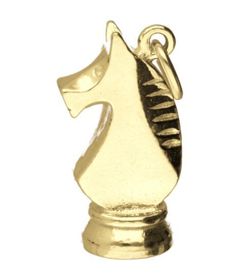 Gouden Schaakstuk paard ketting hanger, Sieraden, Tassen en Uiterlijk, Kettinghangers, Verzenden
