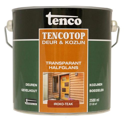 Tenco tencotop deur kozijn transparant halfglans, 2,5 liter,, Doe-het-zelf en Verbouw, Verf, Beits en Lak, Nieuw, Verzenden