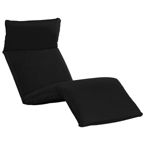 vidaXL Ligstoel inklapbaar oxford stof zwart, Tuin en Terras, Ligbedden, Nieuw, Verzenden