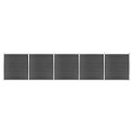 vidaXL Schuttingpanelenset 872x186 cm HKC zwart, Verzenden, Nieuw, Kunststof, 1 tot 2 meter
