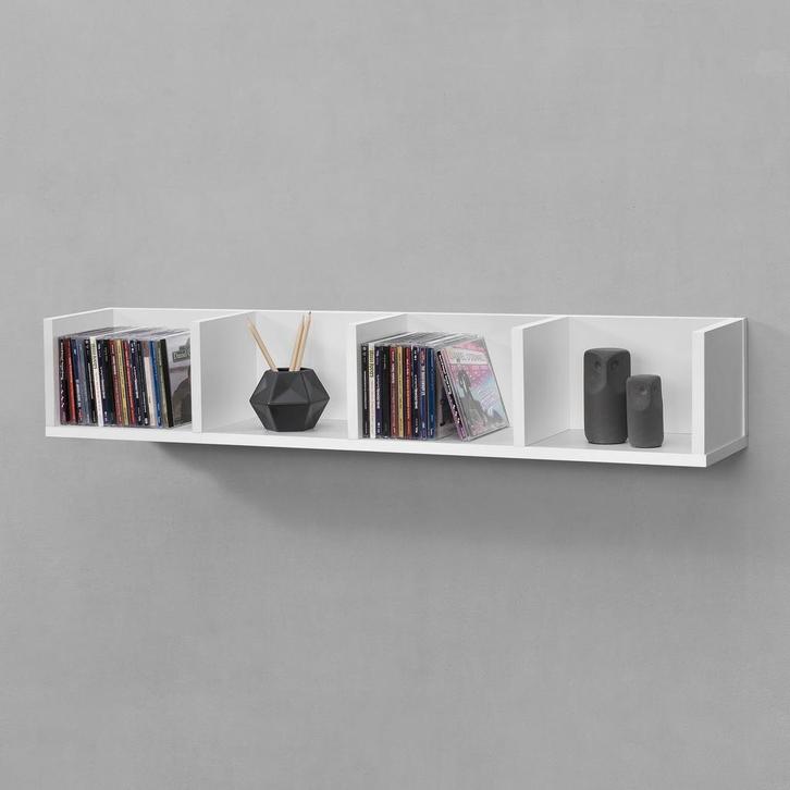 Wandrek Ekero met 4 vakken 95x17x16,5 cm wit, Huis en Inrichting, Woonaccessoires | Wandplanken en Boekenplanken, Verzenden