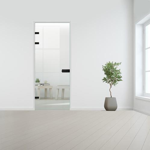 Glazen deur met kozijnsysteem - Zwart beslag-Linksdraaiend-S, Doe-het-zelf en Verbouw, Glas en Ramen, Ophalen of Verzenden