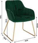 Set Van 6 Eetkamer Stoelen Fluweel Gesto