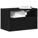 vidaXL Nachtkastje wandgemonteerd 45x26x28,5 cm zwart, Verzenden, Nieuw, Hout