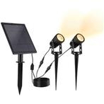 Solar LED tuinspots Twins met grondspies en los zonnepaneel, Overige materialen, Verzenden, Minder dan 50 watt, Staande lamp