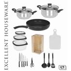 Excellent Houseware 18-delige Keukenset - RVS
